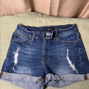 KanCan Blue Distressed Jean Shorts